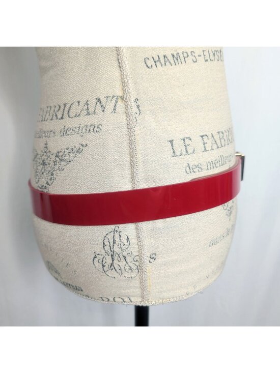 Vintage Y2K Dolce Gabbana Red Belt 36 Large Logo Patent Leather 90cm main image 11